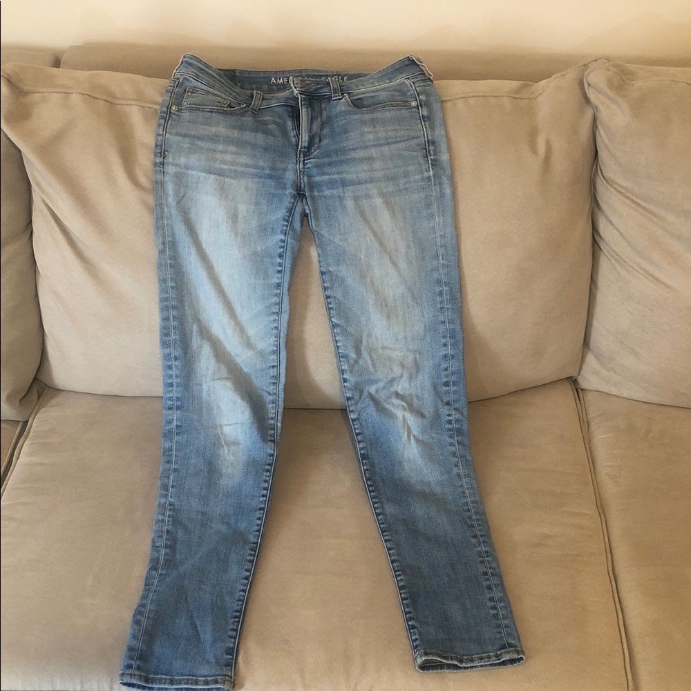 American Eagle Outfitters Women's Light Blue Skinny Jeans
